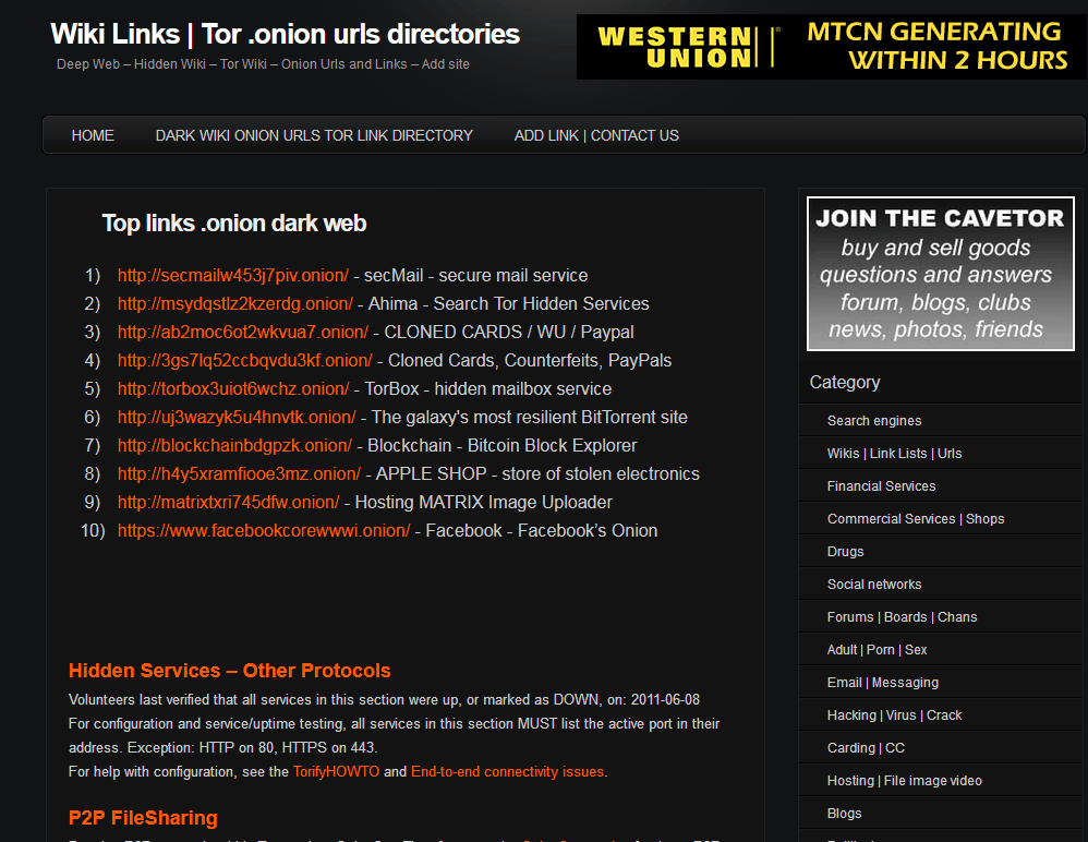 Wiki - Links Dark Web